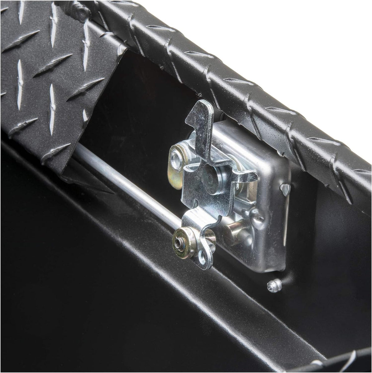 Coffre à outils pratiques pour camion UWS EC10603 72 pouces en aluminium à paroi épaisse noir mat, profil bas et couvercle RigidCore