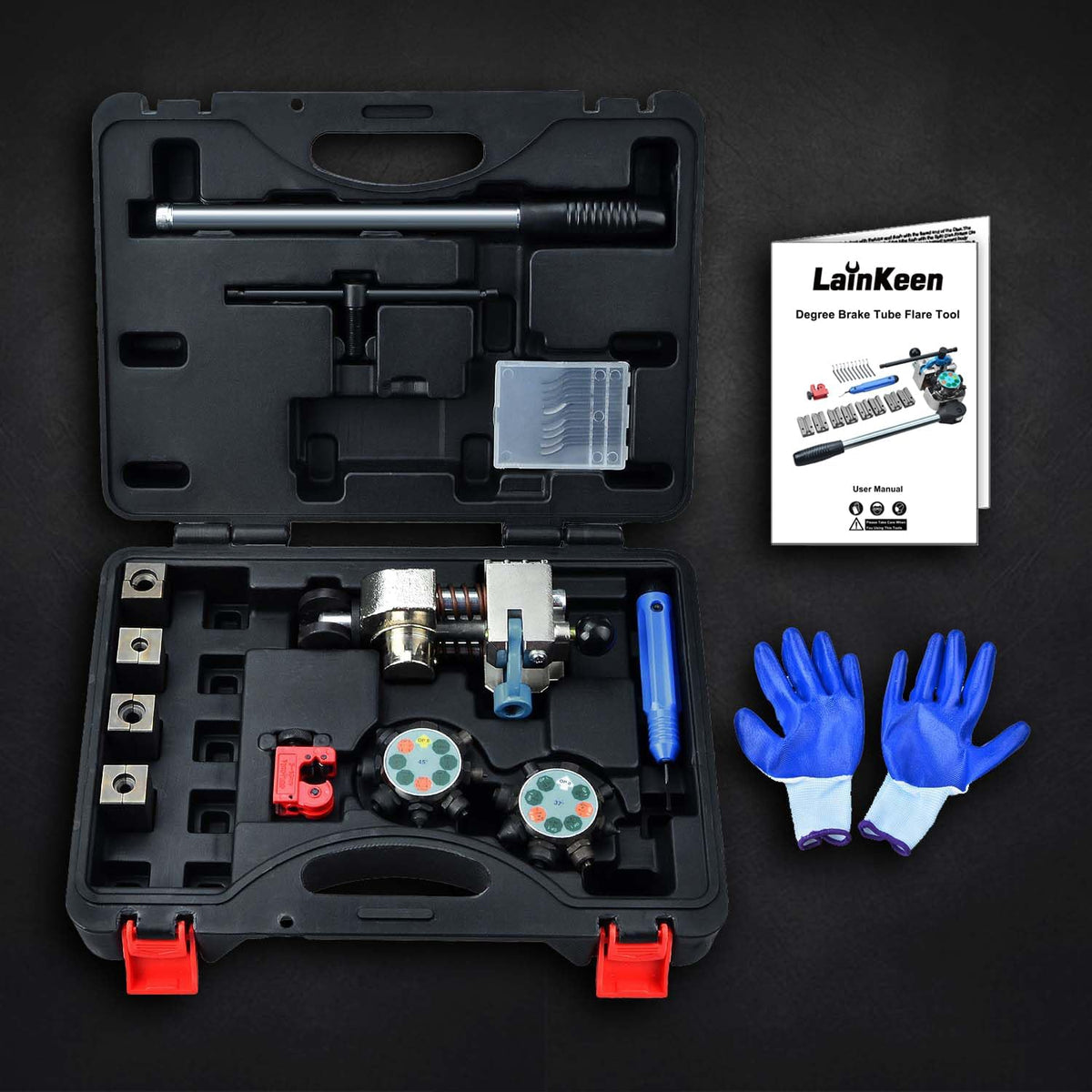 ensemble d'équipements de dudgeonnage pour usage professionnel LainKeen destiné à conduites de frein, ensemble d'équipements de dudgeonnage à 45° et 37°, ensemble d'équipements de dudgeonnage simple, à bulle et double destiné à conduites de...
