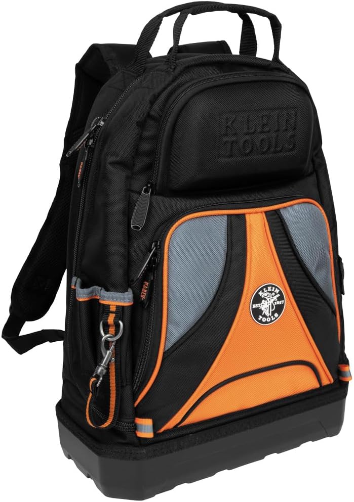 Trousse à équipements sac à dos Klein Tools 80038, sac à dos pour usage professionnel Tradesman, pochettes à équipements zippées et aimanteur, 4 pièces