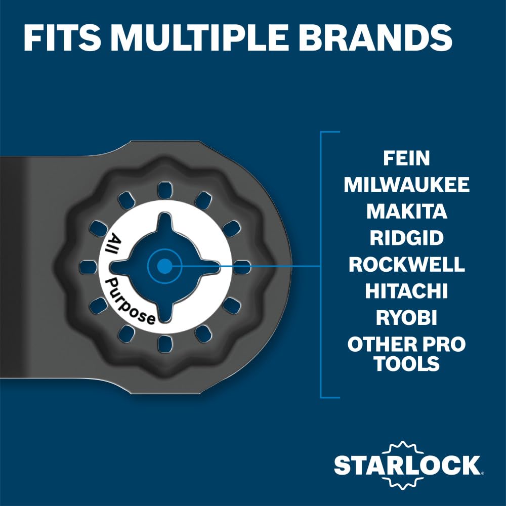 Bosch OSL212F-10 2-1/2 po Starlock® Dispositif multifonction oscillant Lame de coupe plongeante bimétallique Paquet de 10