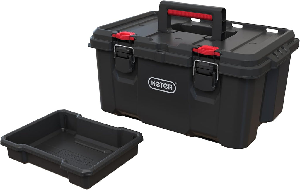 Boîte à équipements modulaire Keter Stack n' Roll, empilable, légère, durable, résistante à l'eau, noire