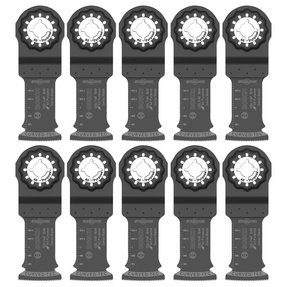 Lames oscillantes BOSCH Starlock OSL114F-3, coupe plongeante bimétallique 32 mm (1-1/4 po) - Précision suisse, interface 3D Fit, compatibles doté de les équipements OIS - Lot de 10