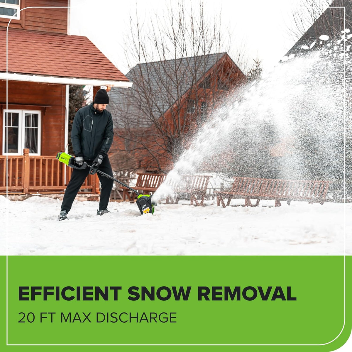 Pelle à neige sans fil Greenworks 80 V (compatible doté de plus de 75 équipements) de 30 cm (12 po) doté de batterie 2,0 Ah et chargeur inclus