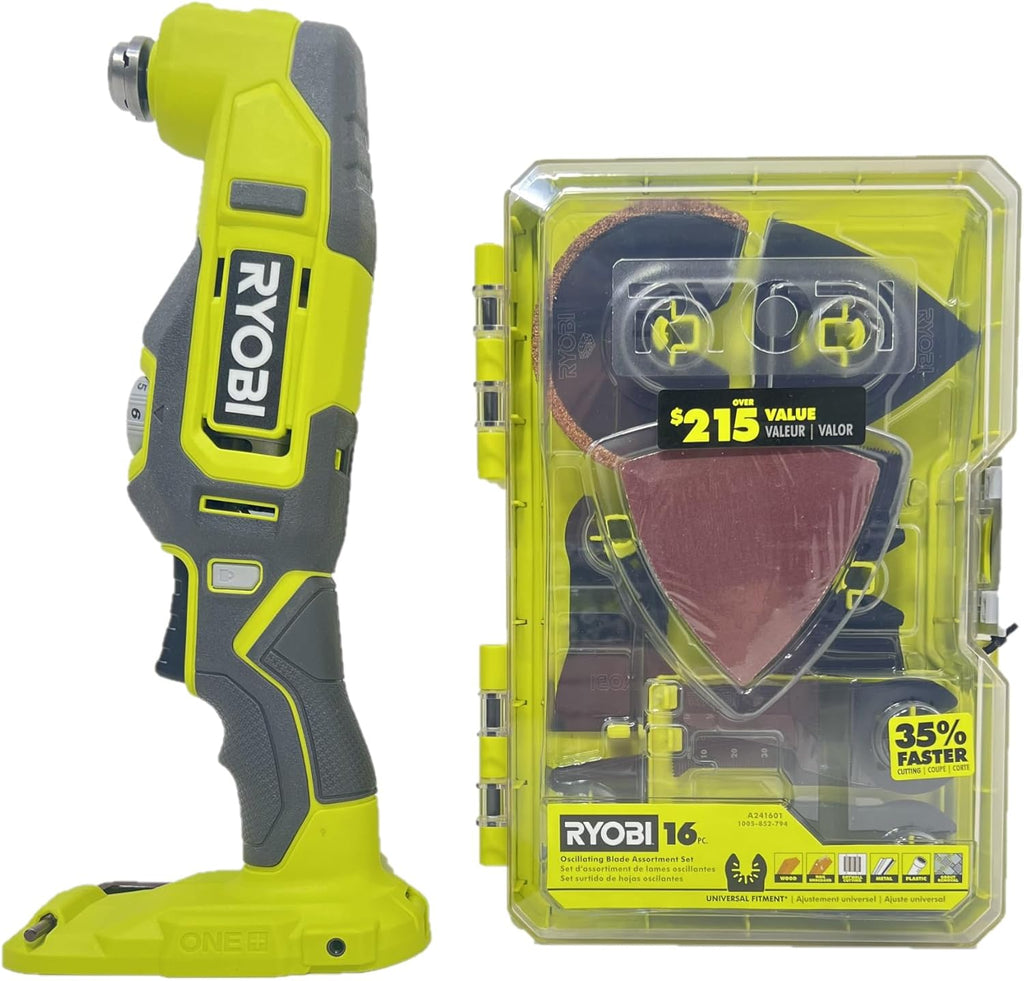 Dispositif multifonction sans fil Ryobi 18 volts doté de ensemble de 16 lames oscillantes – PCL430 + A241601