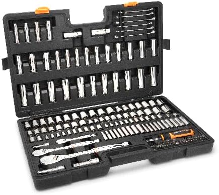 Ensemble d'équipements à main GEARWRENCH 185 pièces destiné à mécanicien - Entraînements 1/4", 3/8" et 1/2" | 90 dents | Système impérial et métrique | GW90MCBMTS
