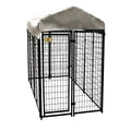Ensemble de chenil en grillage soudé destiné à chien (1,2 m x 2,4 m x 1,8 m)