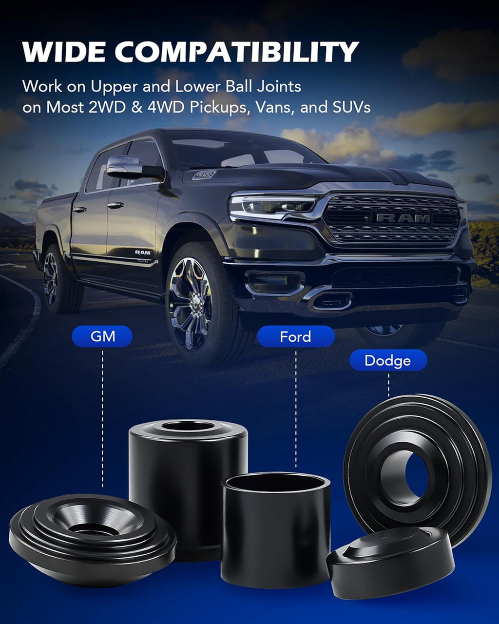 Ensemble de presse à rotule Orion Motor Tech, outil d'extraction de rotule maître 21 pièces doté de cadre en C, outil de presse à rotule de joint en U à axe d'ancrage de frein robuste destiné à voitures 2WD et 4WD