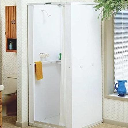 Ensemble de cabine de douche portable et compacte destiné à maison mobile, 81 cm x 81 cm