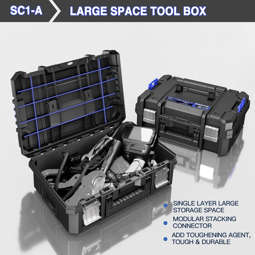 Coffre à outils pratiques empilable à 5 niveaux avec roulettes, coffre à outils roulant avec tiroirs, organisateur d'outils modulaire, coffre à outils portable avec compartiment transparent pour les pièces, coffre à outils grande capacité, pour le ra