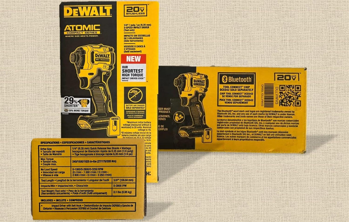 Visseuse à chocs sans fil DEWALT ATOMIC 20V MAX* 1/4 po, 3 vitesses, outil seul (1 visseuse à chocs sans fil ATOMIC 20V MAX 1/4 po, 3 vitesses) – sélection pratique