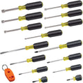 Ensemble d'équipements Klein Tools 80021, comprenant tournevis et clé à douille doté de embouts assortis, aimanteur/démagnétiseur, 16 pièces, bricolage