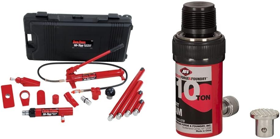 Ensemble de réparation de carrosserie hydraulique noir/rouge B65115, 19 pièces - Capacité de 10 tonnes (kit)