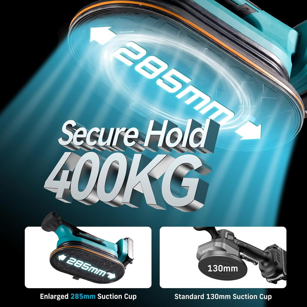 SEESII Dispositif de vibration destiné à carrelage 2 en 1 et ventouse électrique 285 mm – 12 vitesses, 10 heures d'autonomie, convient aux carreaux de 12×12 po à 89×89 po, puissance d'aspiration de 250 kg/550 lb