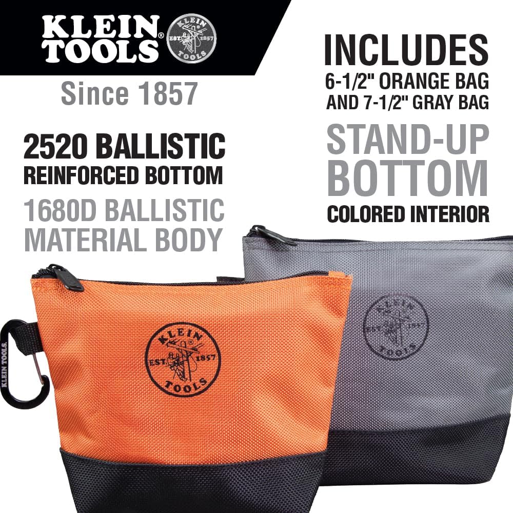 Trousse à équipements sac à dos Klein Tools 80038, sac à dos pour usage professionnel Tradesman, pochettes à équipements zippées et aimanteur, 4 pièces