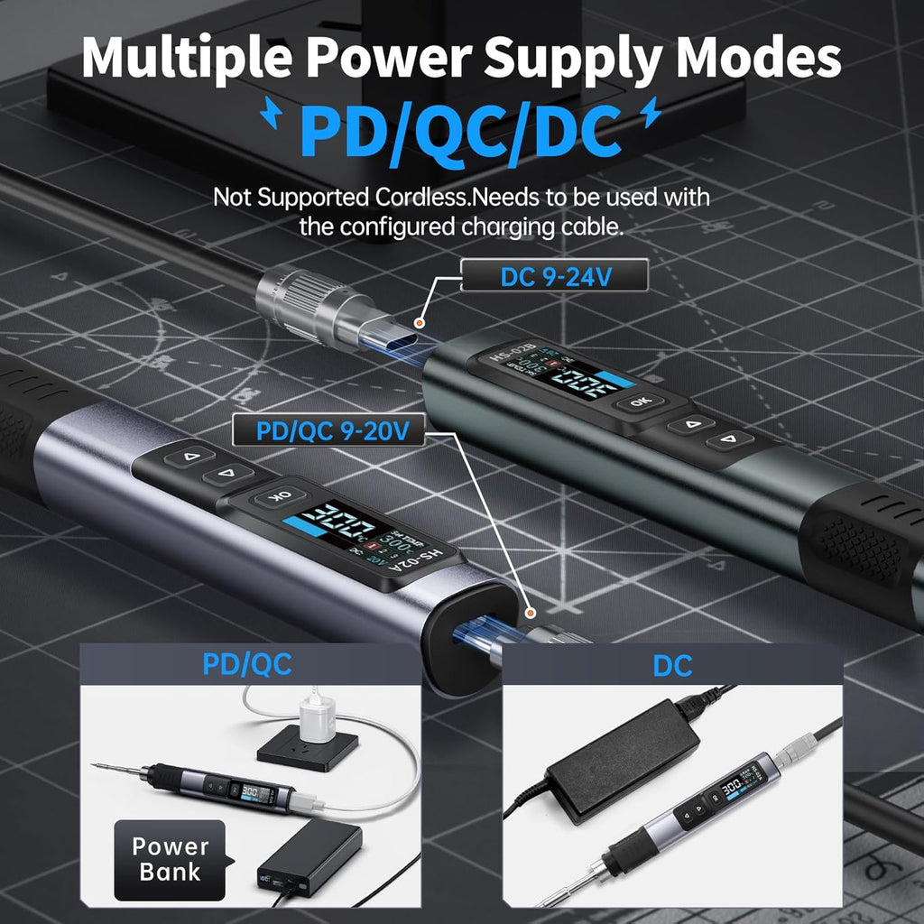 Kit fer à souder et outil de chauffe filaire FNIRSI HS02 100 W destiné à imprimante 3D, plastique et réparation d'électronique portable. Chauffage rapide en 3 secondes, 3 températures préréglées, doté de écrous et embouts en laiton filetés M2-M8.
