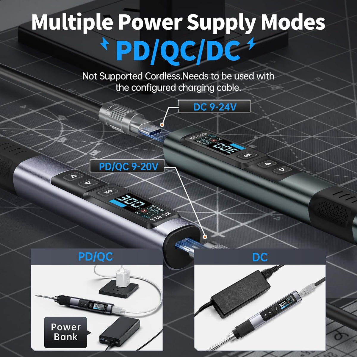 Kit fer à souder et outil de chauffe filaire FNIRSI HS02 100 W destiné à imprimante 3D, plastique et réparation d'électronique portable. Chauffage rapide en 3 secondes, 3 températures préréglées, doté de écrous et embouts en laiton filetés M2-M8.