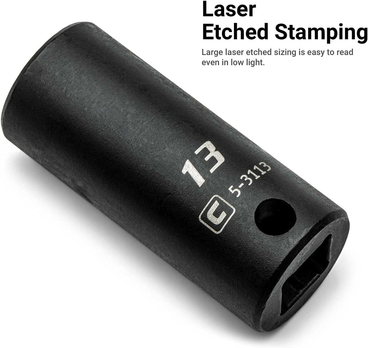 Ensemble de douilles à impact Capri Tools 3/8 po (8 à 22 mm), courtes, semi-profondes et profondes, métrique, 45 pièces