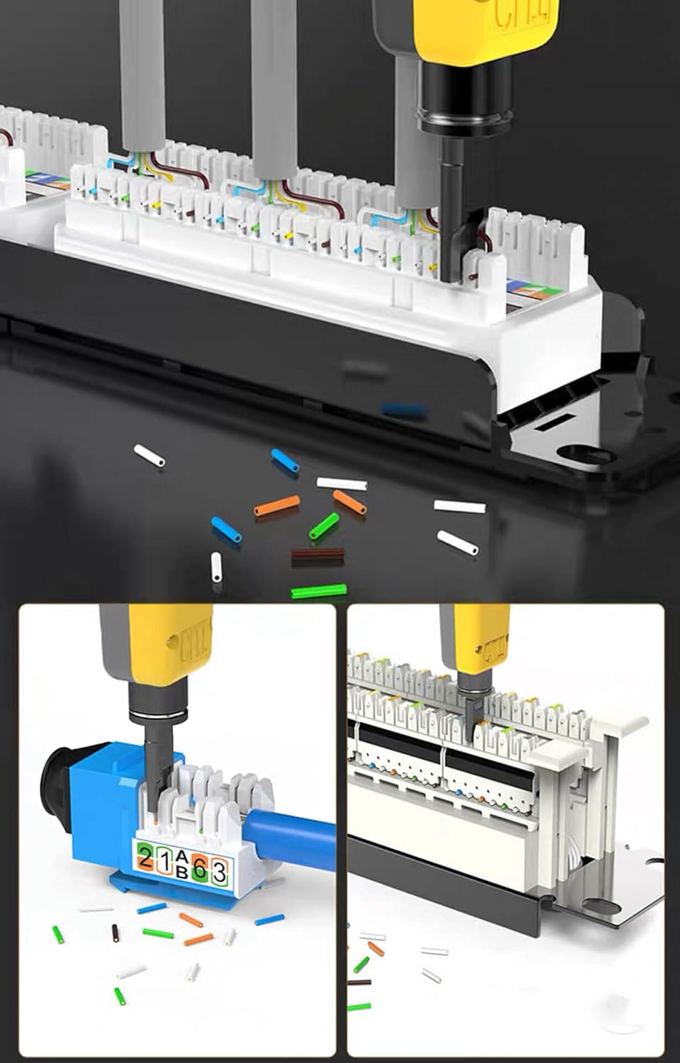 ensemble d'équipements réseau Gaobige, outil de sertissage Cat6 Cat5e Cat5, ensemble d'équipements de sertissage RJ45, pince à sertir RJ45 traversante, outil de suivi des câbles, outil de perforation 110/88, connecteurs traversants Cat6
