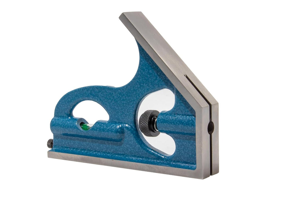 Équerre combinée 2 pièces PEC Tools - Lame de précision 12" (4R) doté de tête carrée en fonte, incluant un niveau à bulle et un outil de traçage, outil de mesure destiné à le travail des métaux, la menuiserie, le travail du bois et plus encore