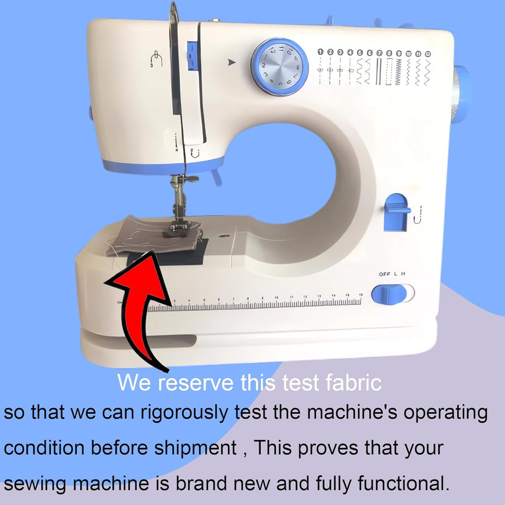 Machine à coudre destiné à débutants doté de kit de couture de 42 pièces, 12 points intégrés, deux vitesses et un éclairage LED.