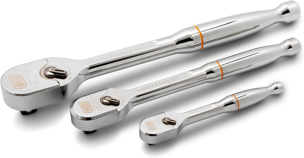 Clés à cliquet GEARWRENCH 3 pièces, entraînements 1/4", 3/8" et 1/2", finition polie, modèle 120XP | 81206XP – sélection pratique