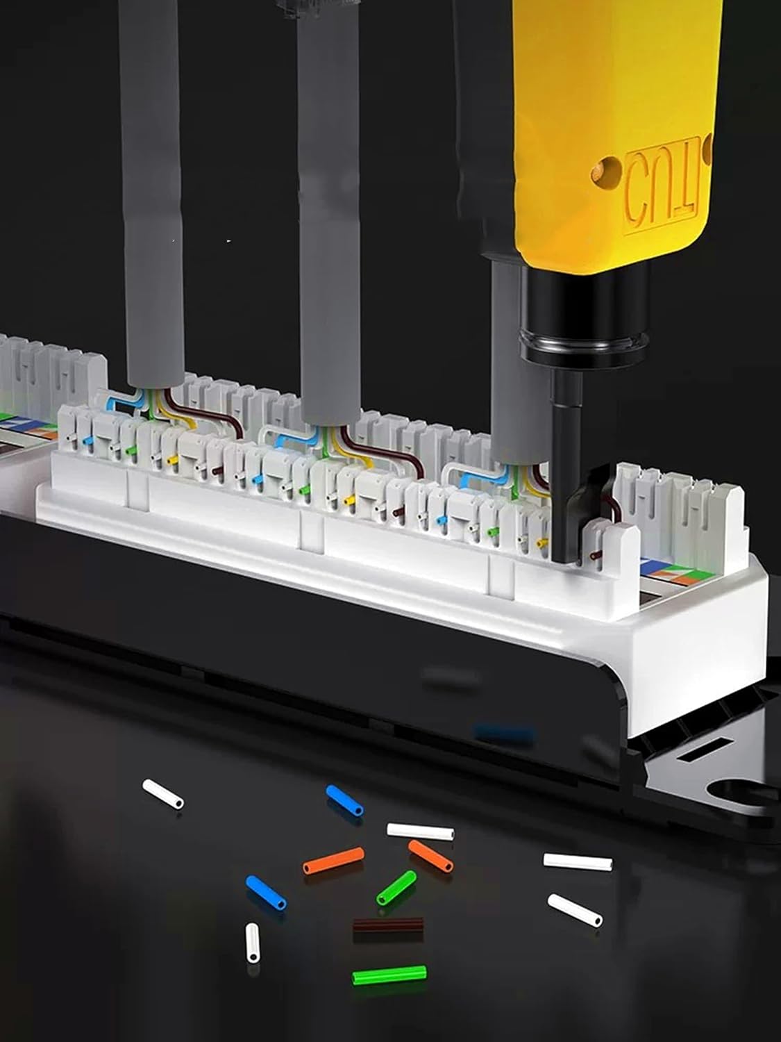 ensemble d'équipements de sertissage RJ45 traversant, ensemble d'équipements réseau, pince à sertir Ethernet Cat6 Cat5e Cat5 doté de outil de sertissage et suivi de câble, outil de perforation 110/88, connecteurs traversants Cat6, pince à dénuder