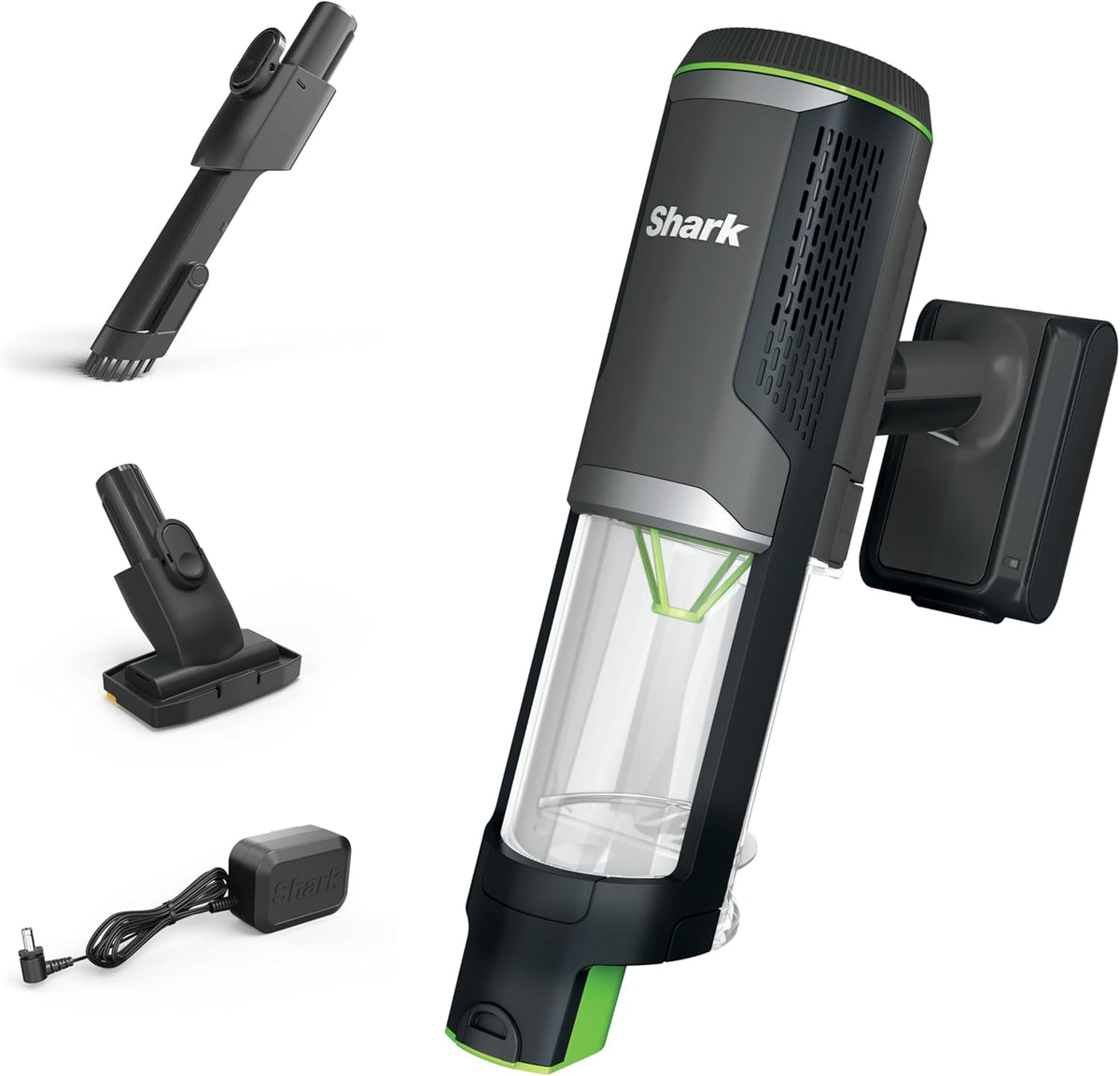 Aspirateur portatif sans fil 2 en 1 Shark PowerBoost destiné à voiture et maison : aspiration puissante, autonomie de 40 minutes, portable, 3 modes de nettoyage, écran LED, brosse Furfins, suceur plat, charbon actif, BH102