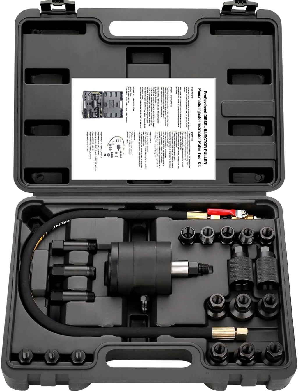 Kit d'extracteurs d'injecteurs pneumatiques compatible doté de les moteurs diesel (23 pièces)