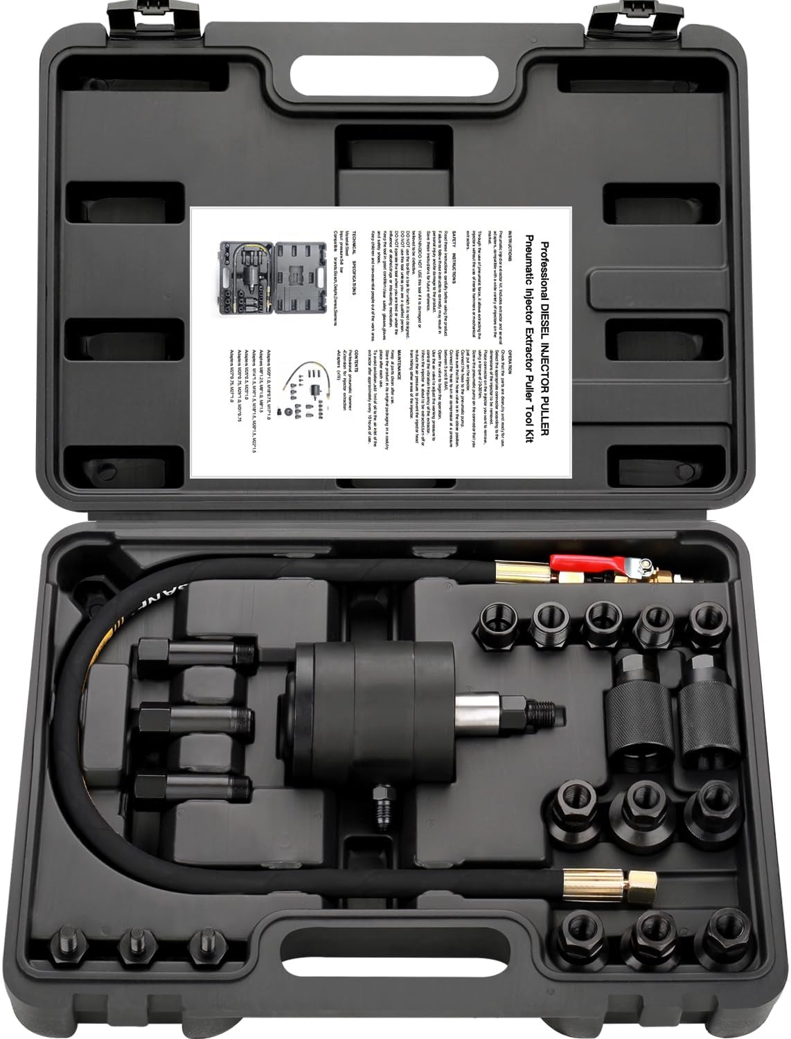 Kit d'extracteurs d'injecteurs pneumatiques compatible doté de les moteurs diesel (23 pièces)