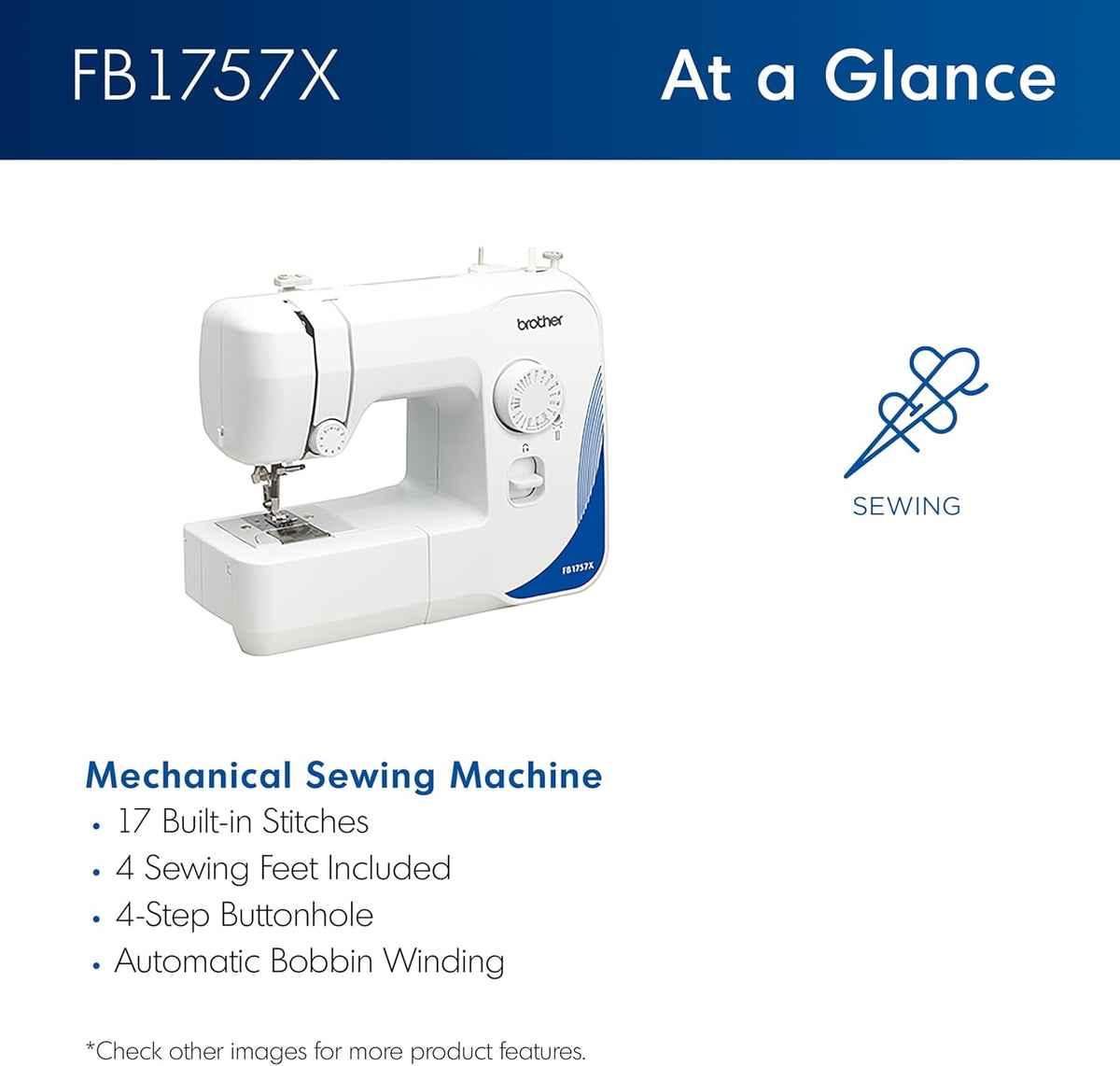 Machine à coudre mécanique Brother FB1757X – sélection pratique