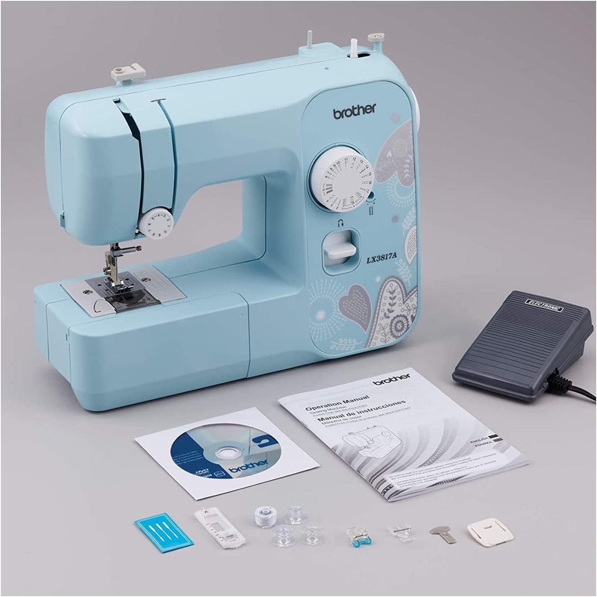 Machine à coudre Brother RLX3817A 17 points, bleue (reconditionnée) – sélection pratique
