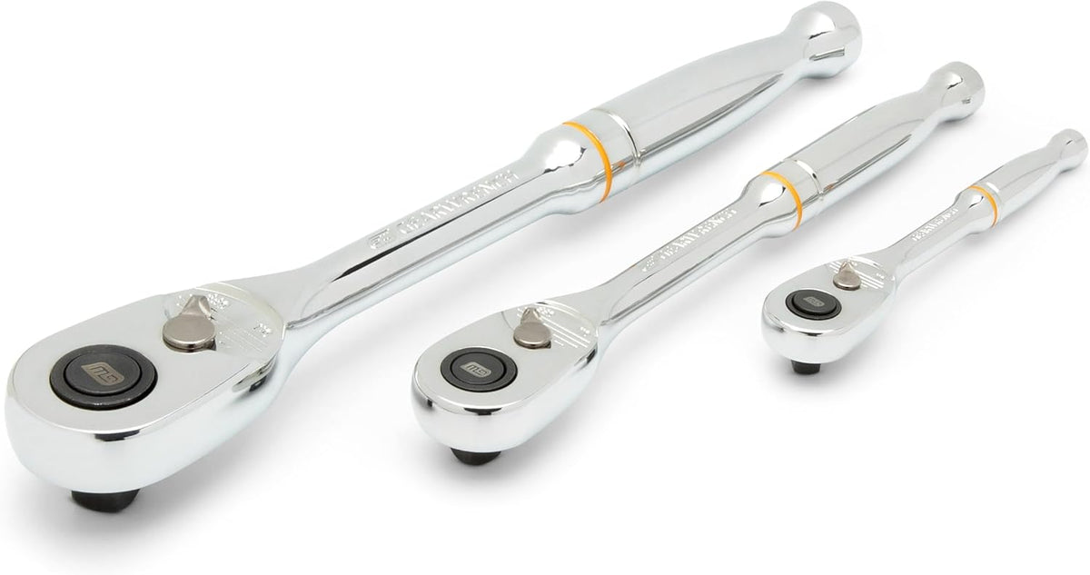 Clé à cliquet à dégagement rapide GEARWRENCH 3 pièces, entraînements 1/4", 3/8" et 1/2", 90 dents | 81310T – sélection pratique