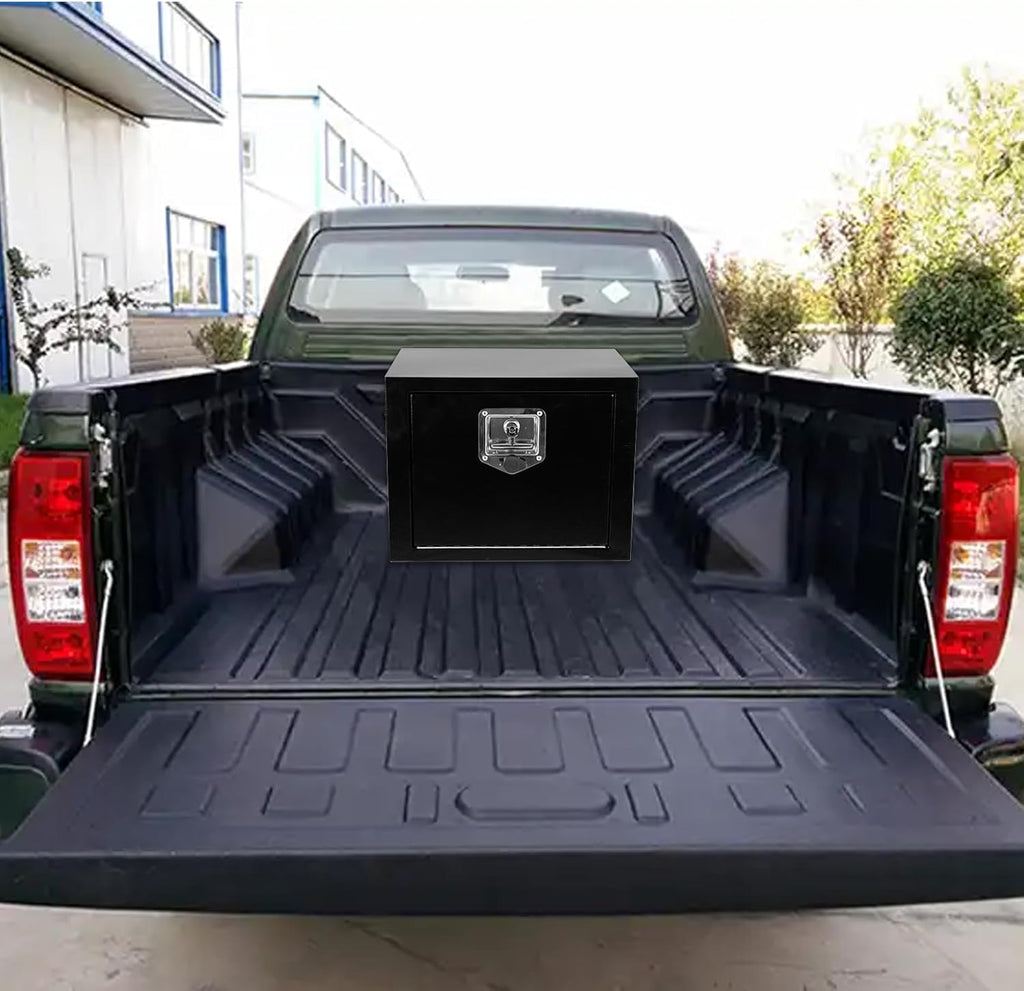 Coffre à outils pratiques en acier 18 x 12 x 14 pouces pour châssis de camionnette, avec verrouillage par poignée en T, coffre à outils robuste en acier 18 pouces pour châssis de camionnette et camping-car, coffre à outils à montage sous châssis