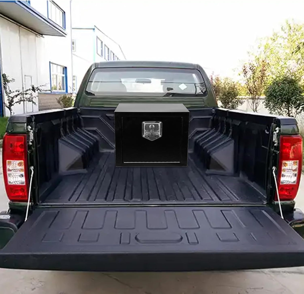 Coffre à outils pratiques en acier 18 x 12 x 14 pouces pour châssis de camionnette, avec verrouillage par poignée en T, coffre à outils robuste en acier 18 pouces pour châssis de camionnette et camping-car, coffre à outils à montage sous châssis