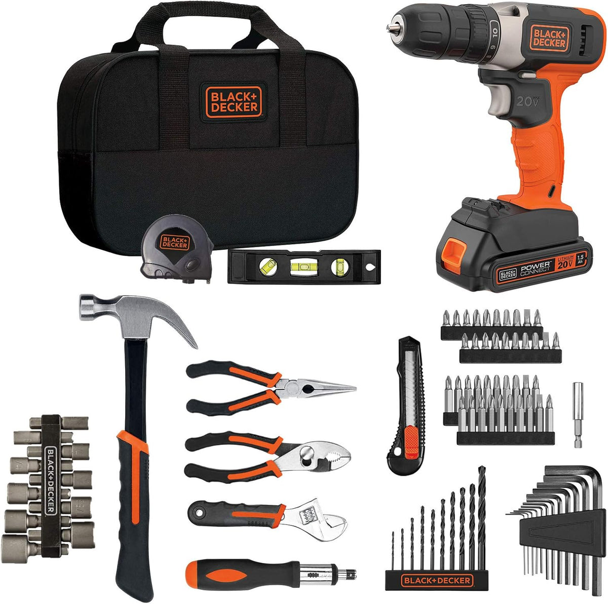 Beyond by BLACK+DECKER ensemble d'équipements destiné à la maison doté de perceuse/visseuse 20V MAX, 83 pièces (BDPK70284C1AEV)