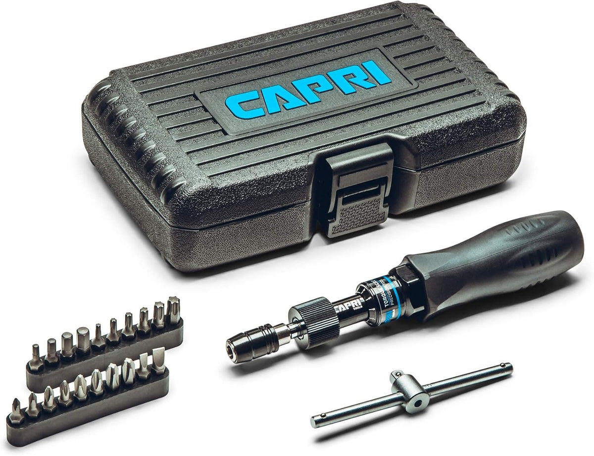 Jeu pour tournevis dynamométriques Capri Tools CP21075 certifié, petit, noir, 10-50 po-lb / Manuel