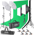 Kit d'éclairage photographique 8,5 x 10 pieds doté de support de fond et boîte à lumière LED destiné à prises de vue vidéo en studio (NK100)