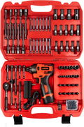 Ensemble de visseuse à percussion sans balais LLNDEI 16 V doté de douilles 1/4", 108 pièces, dont un jeu de 108 douilles magnétiques métriques à 6 pans, incluant une batterie 1,5 Ah, un chargeur et des vis autotaraudeuses. Les embouts de perçage...