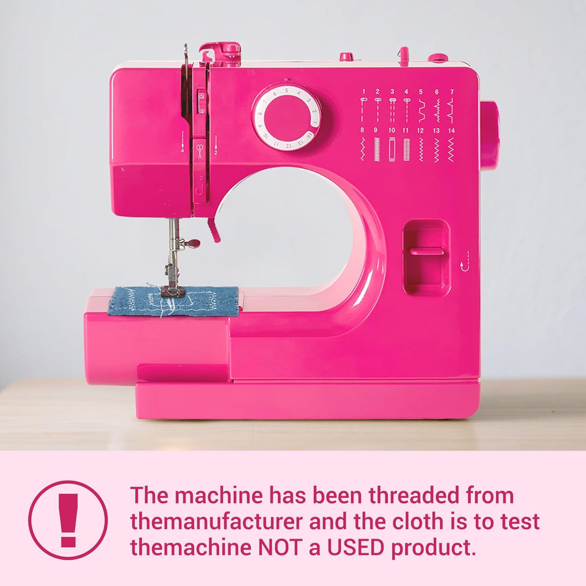 Machine à coudre StitchMaster Pro - Compatible doté de les aiguilles doubles, 14 points, facile à utiliser destiné à les débutants et les particuliers (rose)