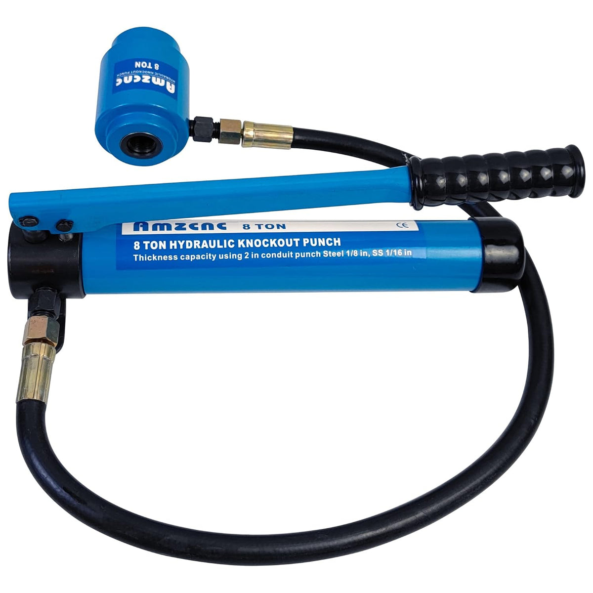 Ensemble de poinçonnage hydraulique AMZCNC destiné à découpe de trous dans les conduits électriques, diamètres de 1/2 à 2 pouces (8T(1/2-2)), acier allié