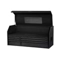 Coffre à outils robuste de 132 cm de large, à 6 tiroirs profonds, noir mat – Pratique