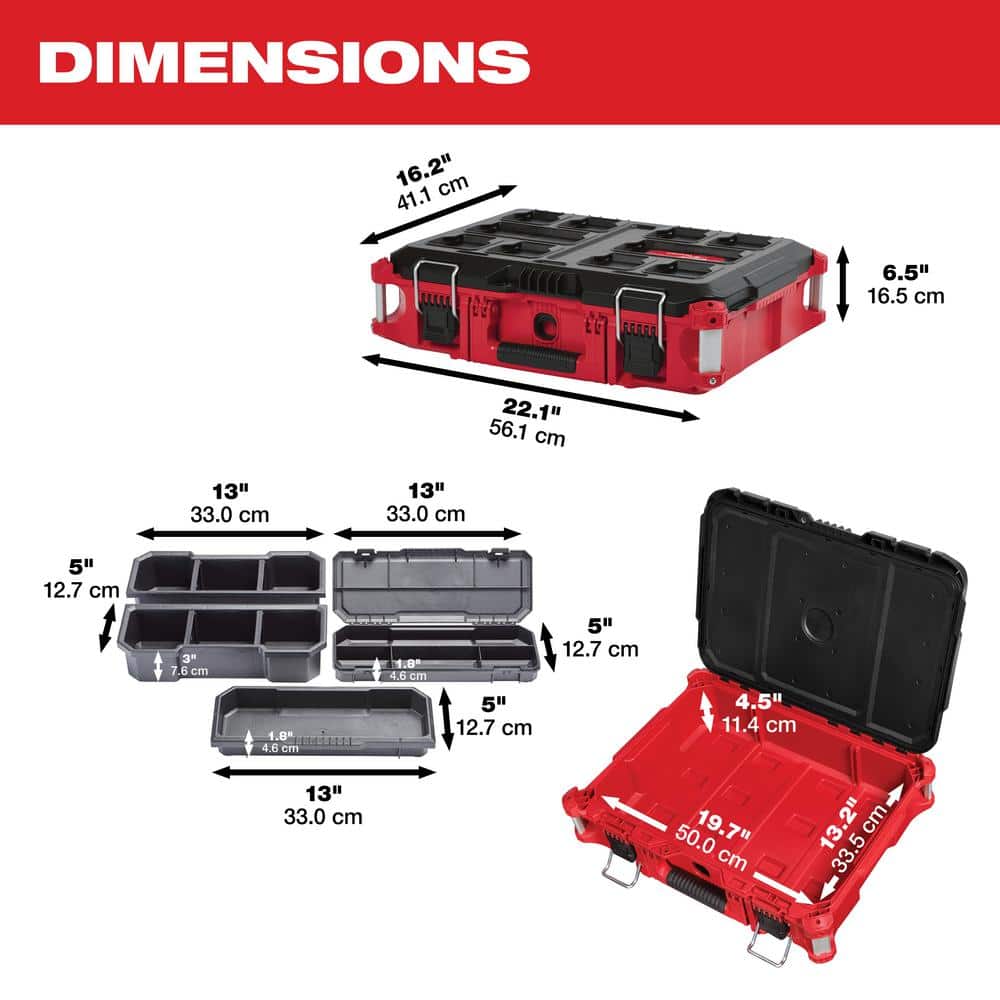 Coffret à outils pratiques roulant PACKOUT 22 po, grand coffret à outils 22 po et coffret à outils moyen 22 po 8426-8425-8424