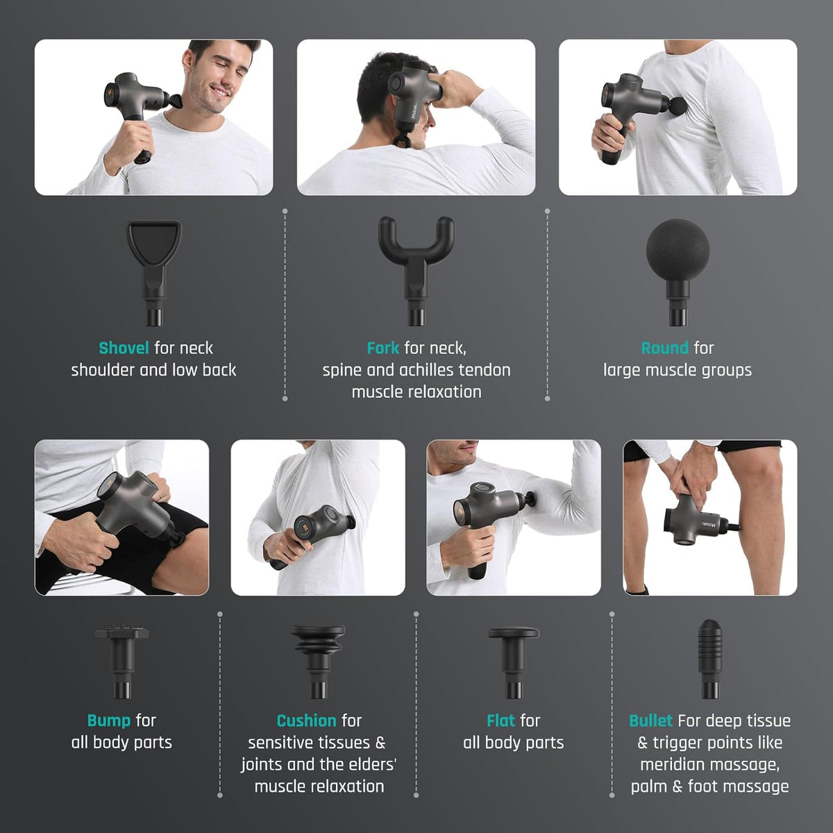 Pistolet de massage Mebak 3, pistolet de massage des tissus profonds destiné à athlètes, masseur musculaire pour usage professionnel à percussion, masseur destiné à soulager les douleurs des épaules, des jambes, du dos et du corps, outil de sport...