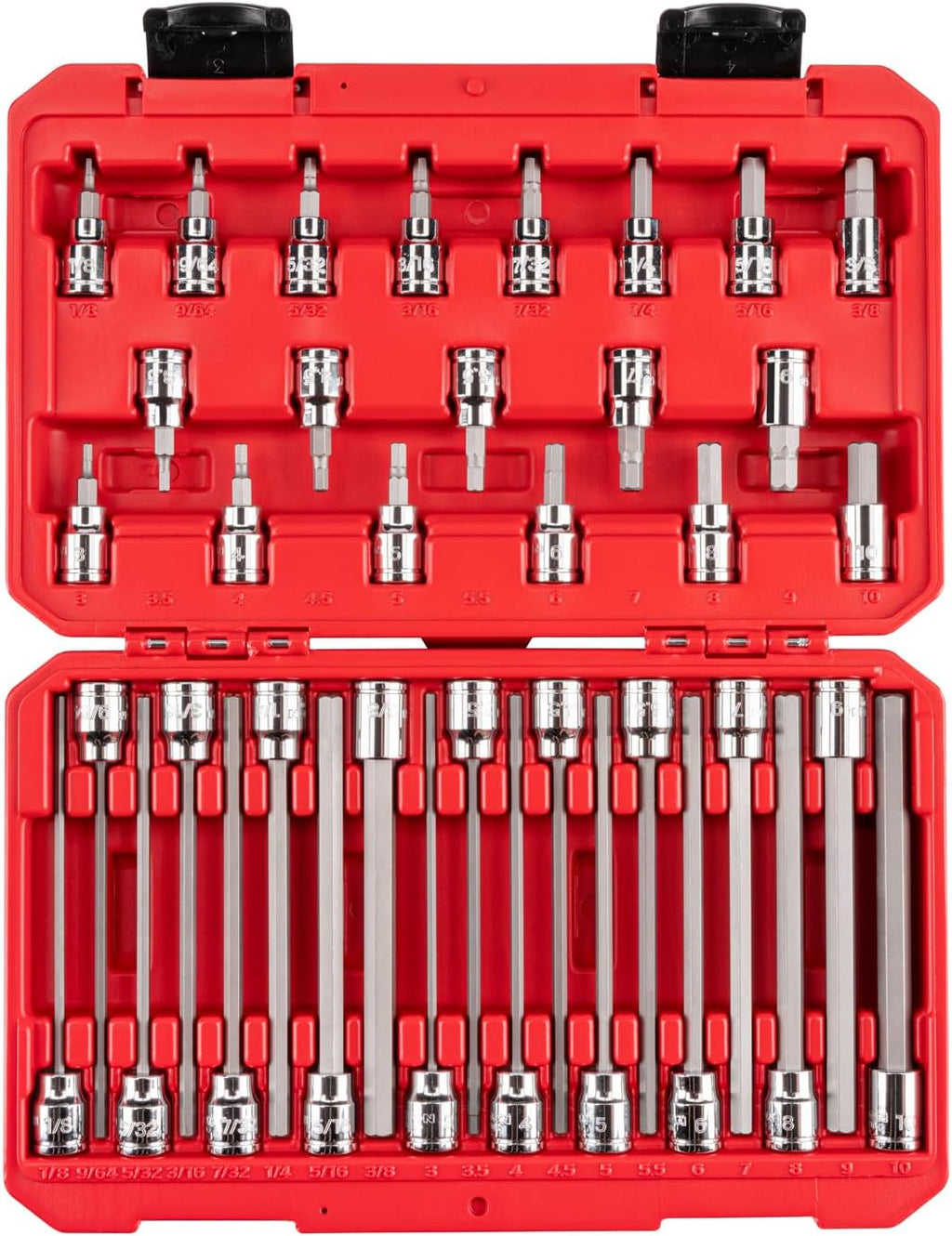 Ensemble de douilles hexagonales TEKTON 3/8 po doté de étui, 38 pièces (1/8 à 3/8 po, 3 à 10 mm) | SHB91316