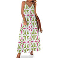 Robe longue maxi à motifs vert citron pour femme, décontractée, fluide, idéale pour l'été, les cérémonies et les invitations de mariage.