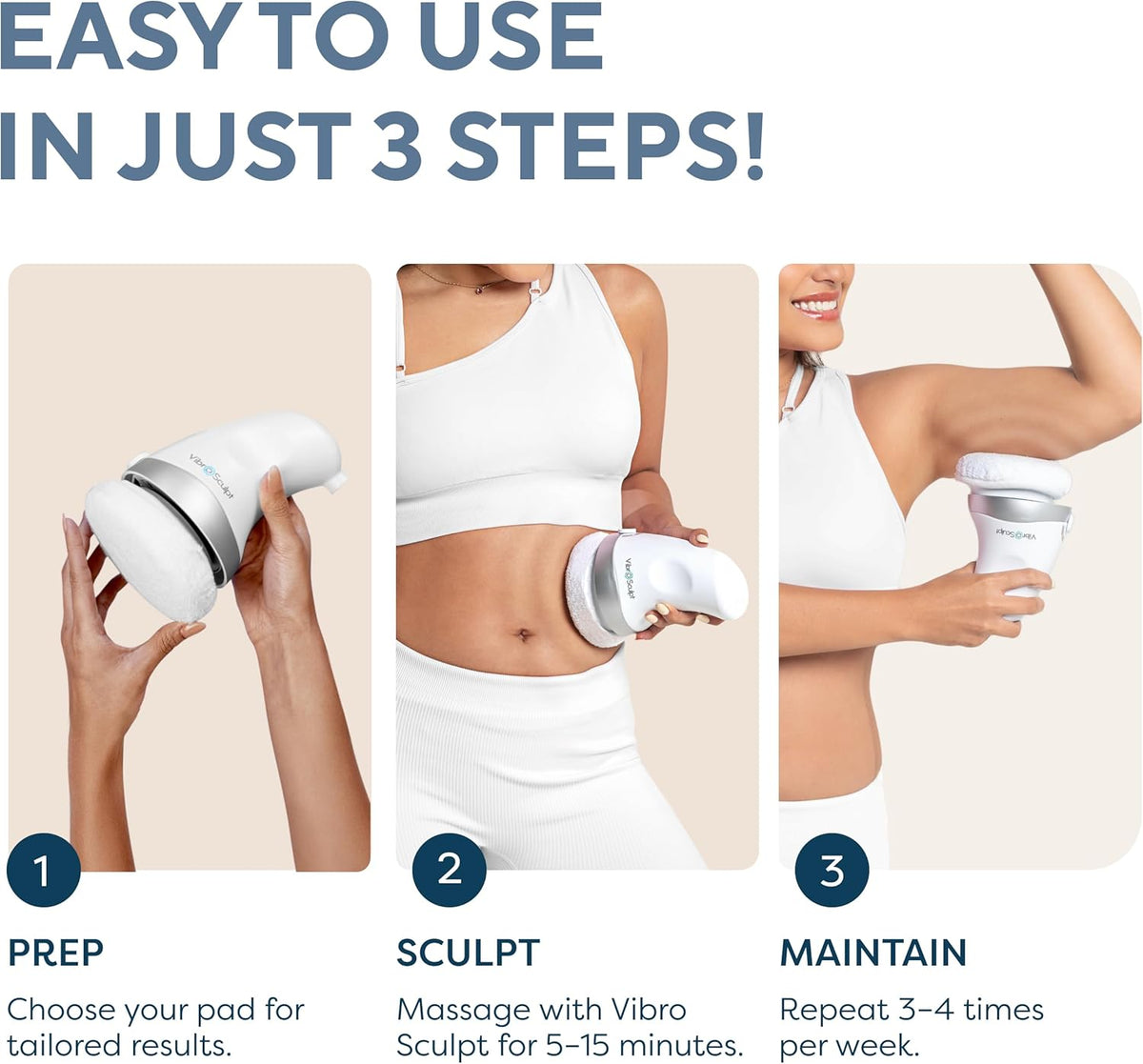 Vibro Sculpt 1.0 Appareil de remodelage corporel – Massageur de drainage lymphatique et outil de massage anti-cellulite destiné à les jambes, le ventre et les bras