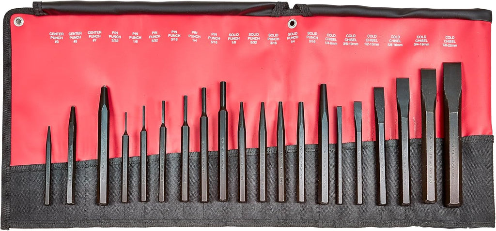 Ensemble pour 20 poinçons et burins professionnels Mayhew Tools 61020, noir
