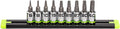 équipements GRIPEDGE | Ensemble de 9 tournevis Torx RPT | Tailles T6 à T40 | Entraînement 1/4" | Fabriqué en acier S2 | Comprend un rail de douilles en aluminium de qualité supérieure |
