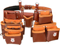 Ceinture porte-équipements en cuir doté de crochet réglable - Ceinture porte-équipements robuste haut de gamme destiné à hommes doté de 22 poches multifonctions (Bordeaux, Standard), RG-004