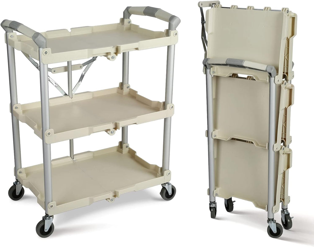 Chariot pour service pliable et escamotable Olympia Tools 89-351 Pack-N-Roll, capacité de 68 kg (150 lb), blanc